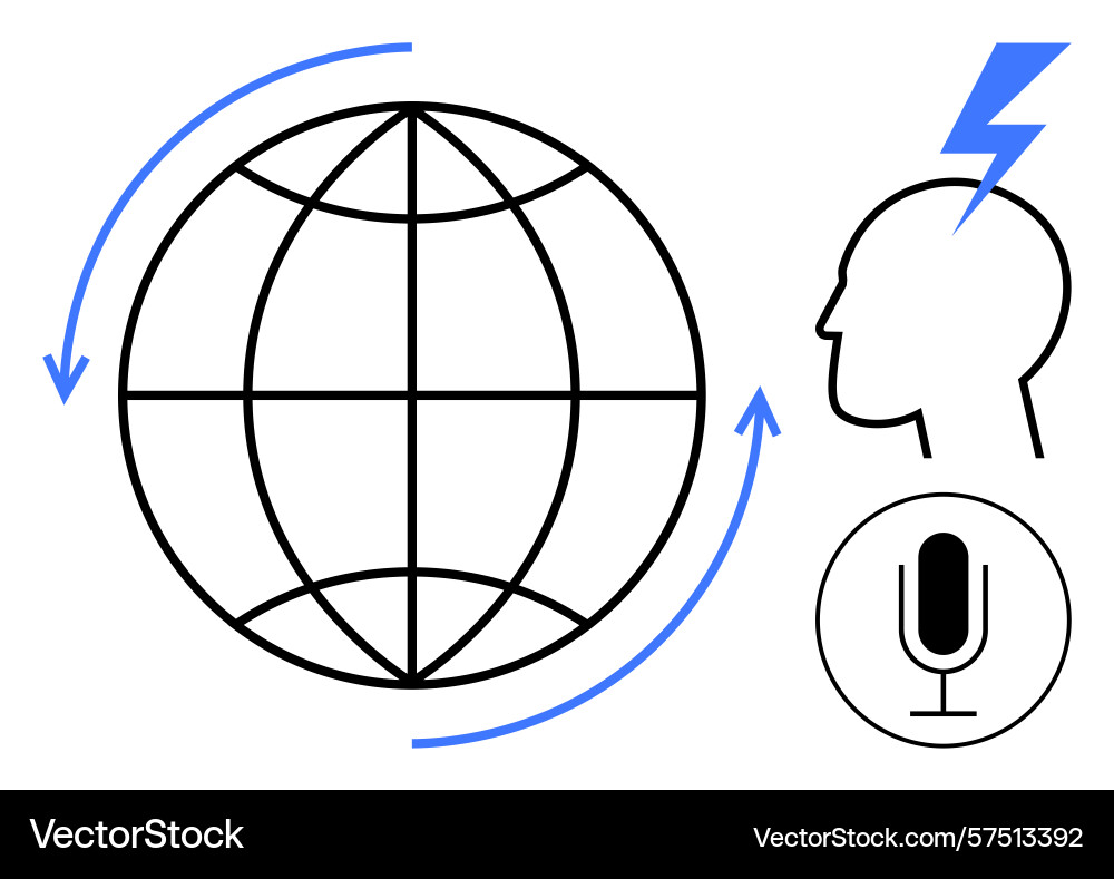 Global communication concepts with voice Global communication concepts with voice vector image