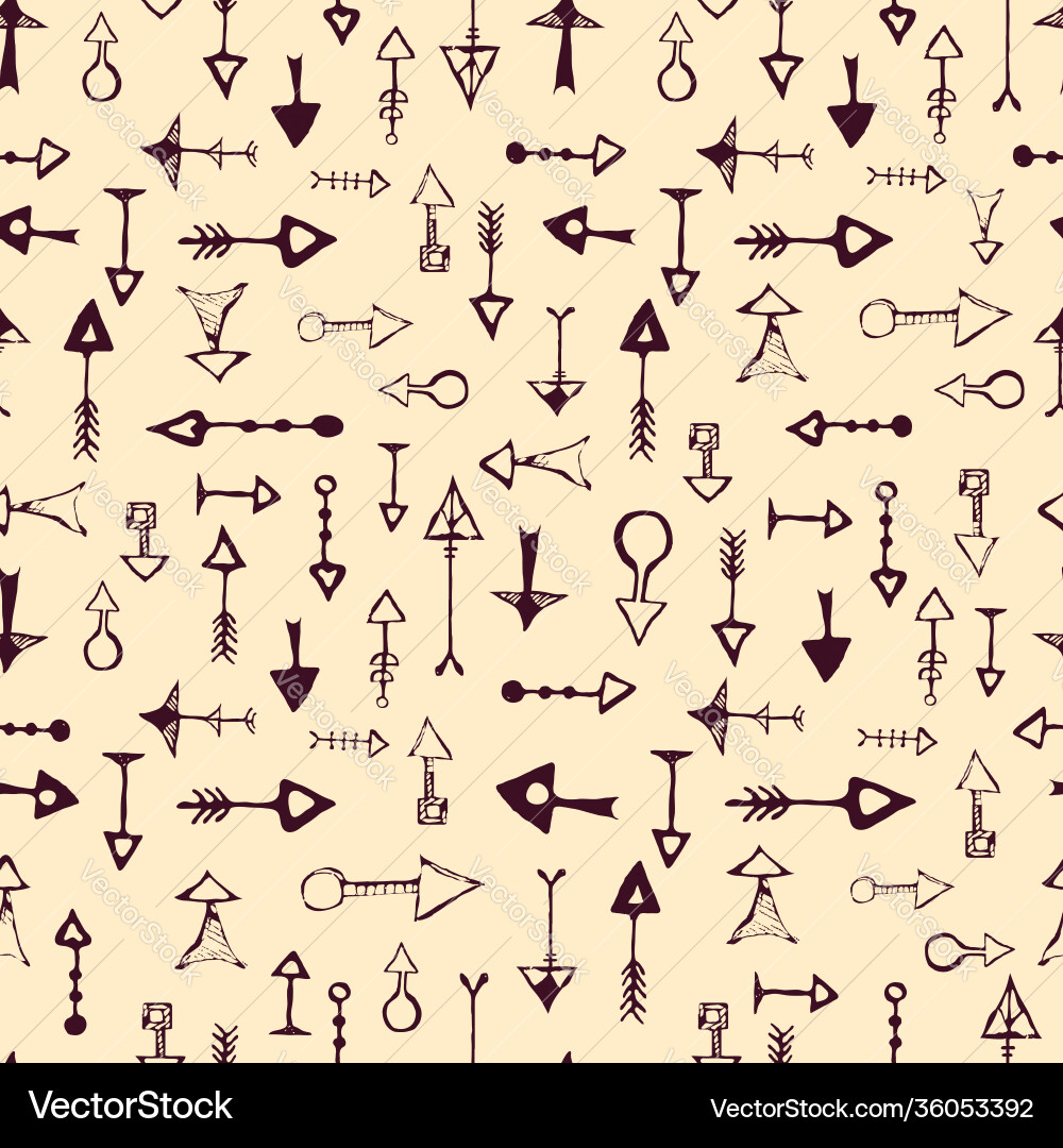 Hand drawn seamless pattern with different Vector Image