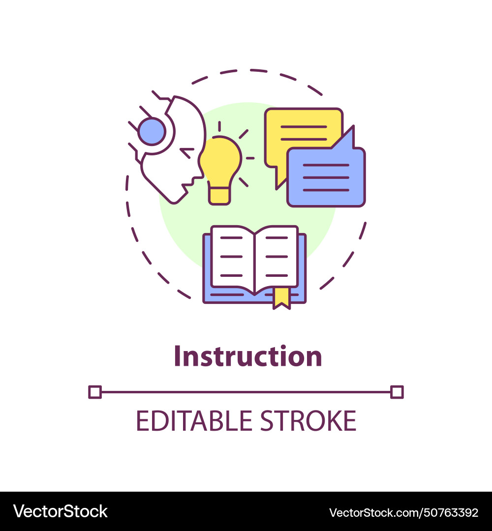 Instruction multi color concept icon Instruction multi color concept icon vector image