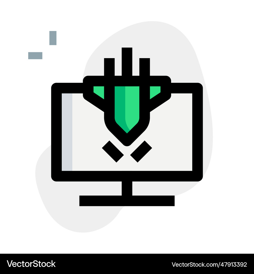 Malicious attack on computer to damage data Vector Image