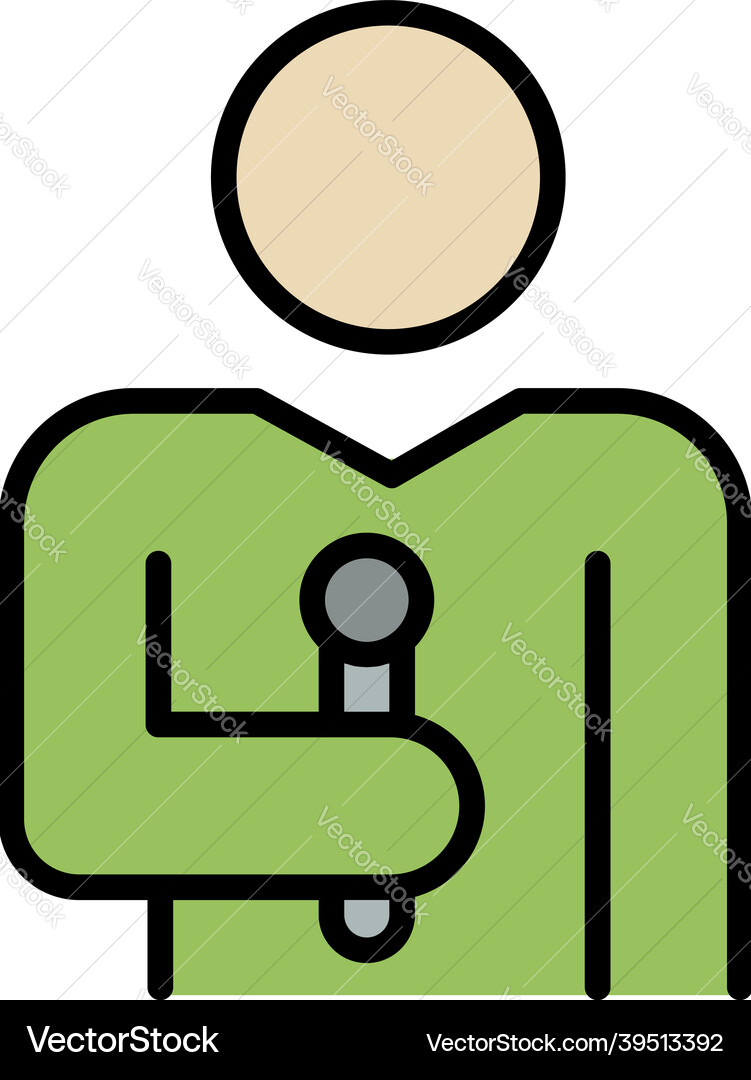 Man with a microphone icon color outline Man with a microphone icon color outline vector image