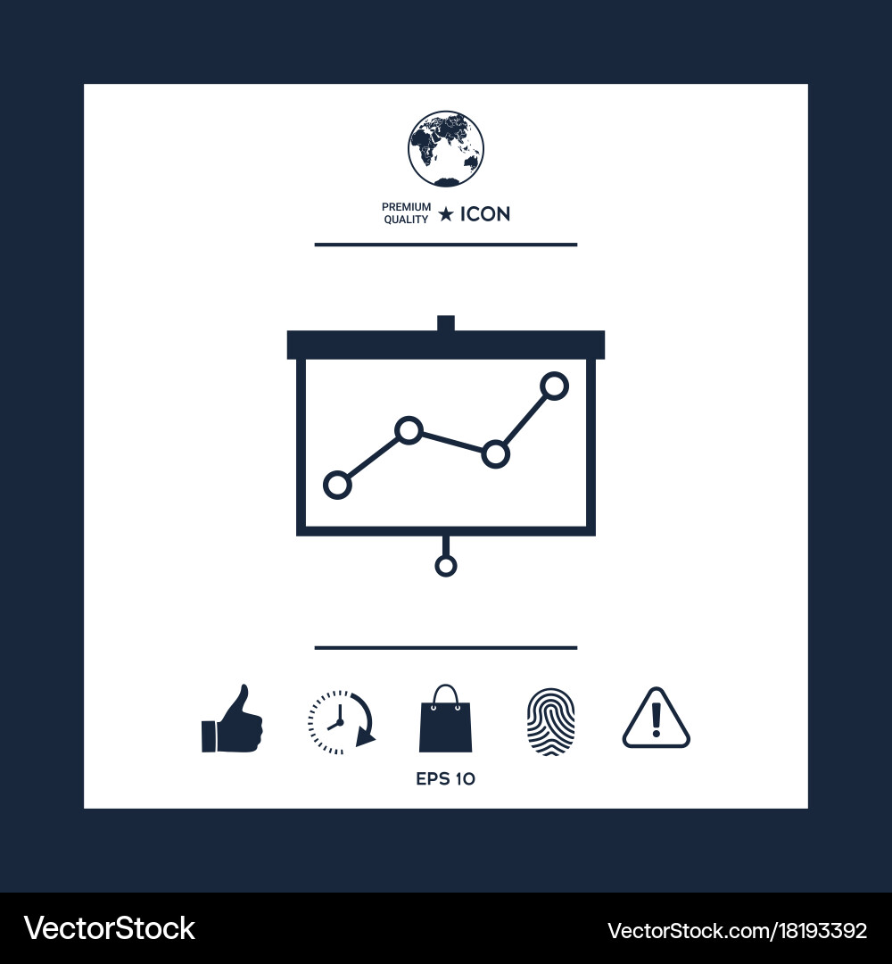 Projector screen with graph vector image