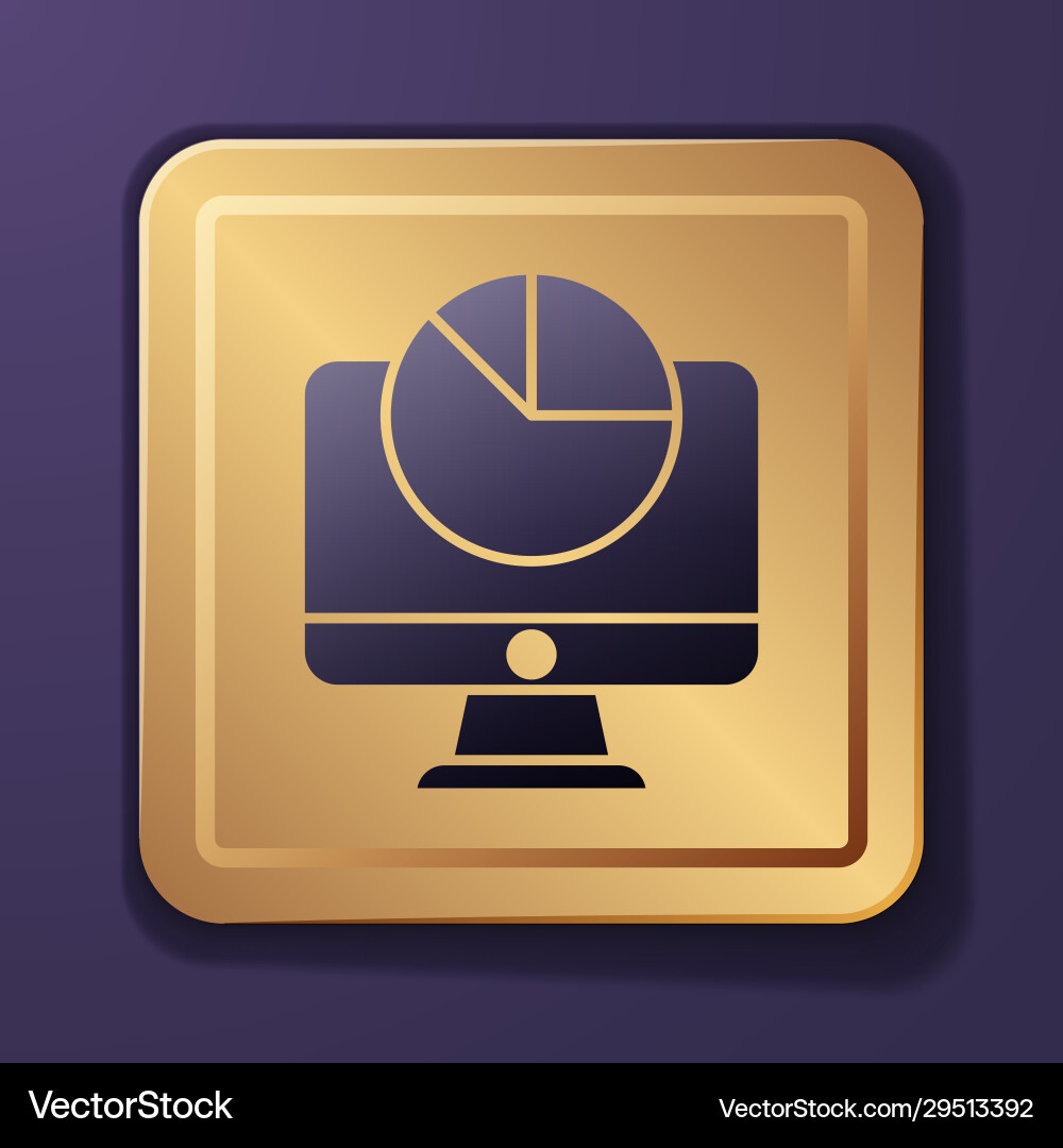 Purple computer monitor with graph chart icon Purple computer monitor with graph chart icon vector image