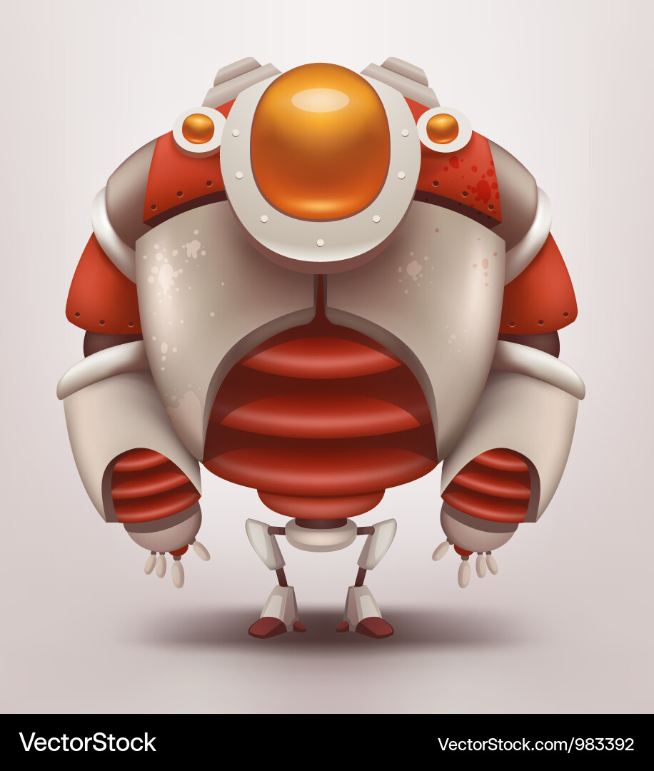 Retro Robot Figure Vector Image