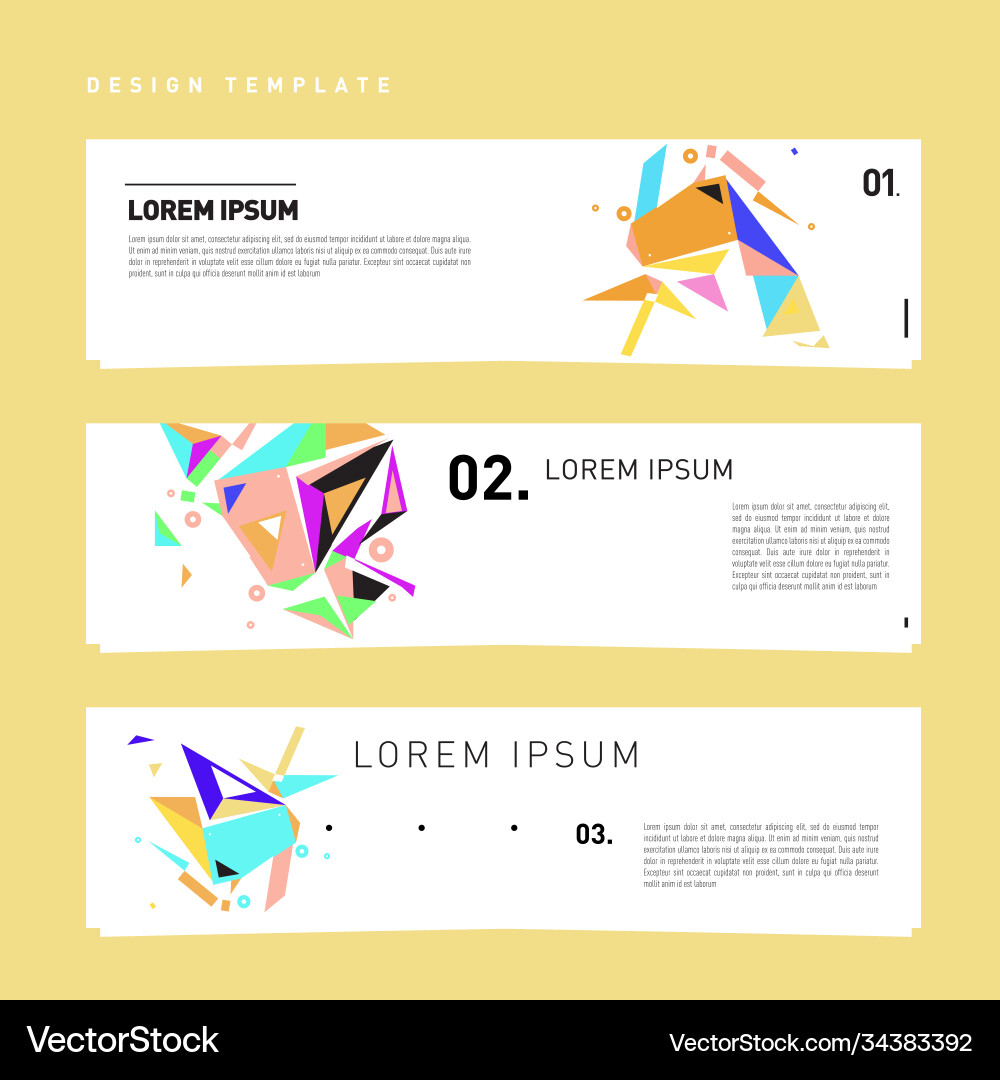 Set abstract banner web design template retro Vector Image
