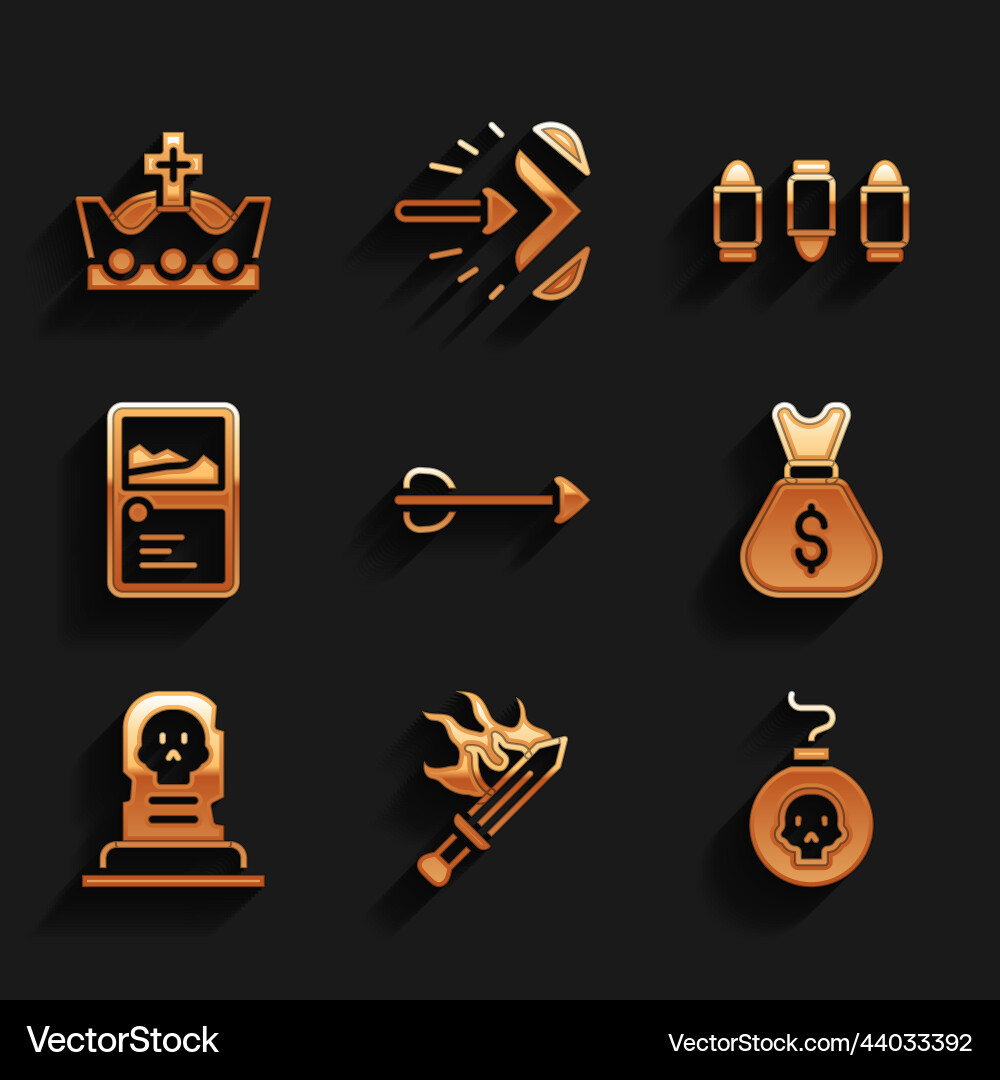 Set arrow sword for game bomb ready to explode Set arrow sword for game bomb ready to explode vector image