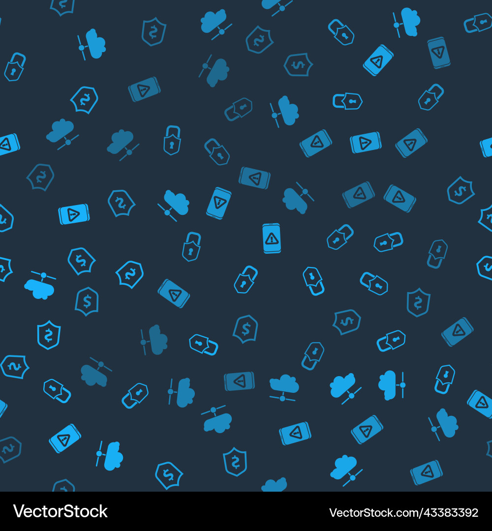 Set network cloud connection lock mobile Set network cloud connection lock mobile vector image