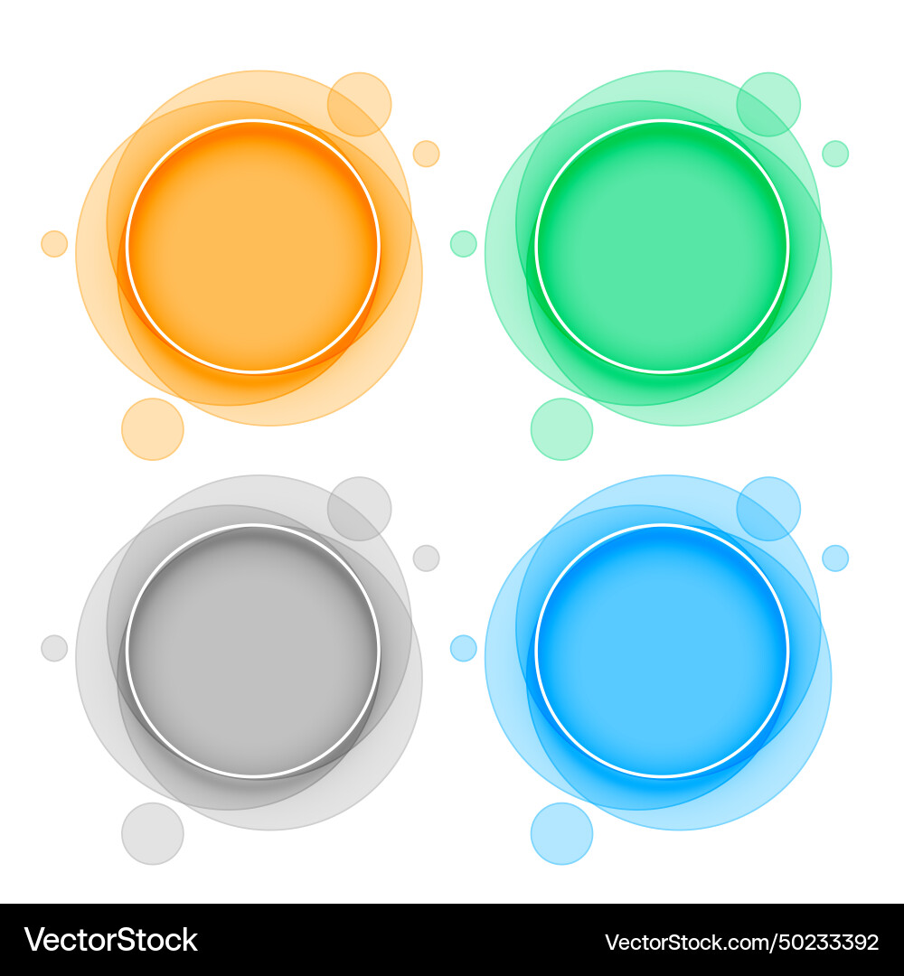 Set of colorful round shape element frame design vector image