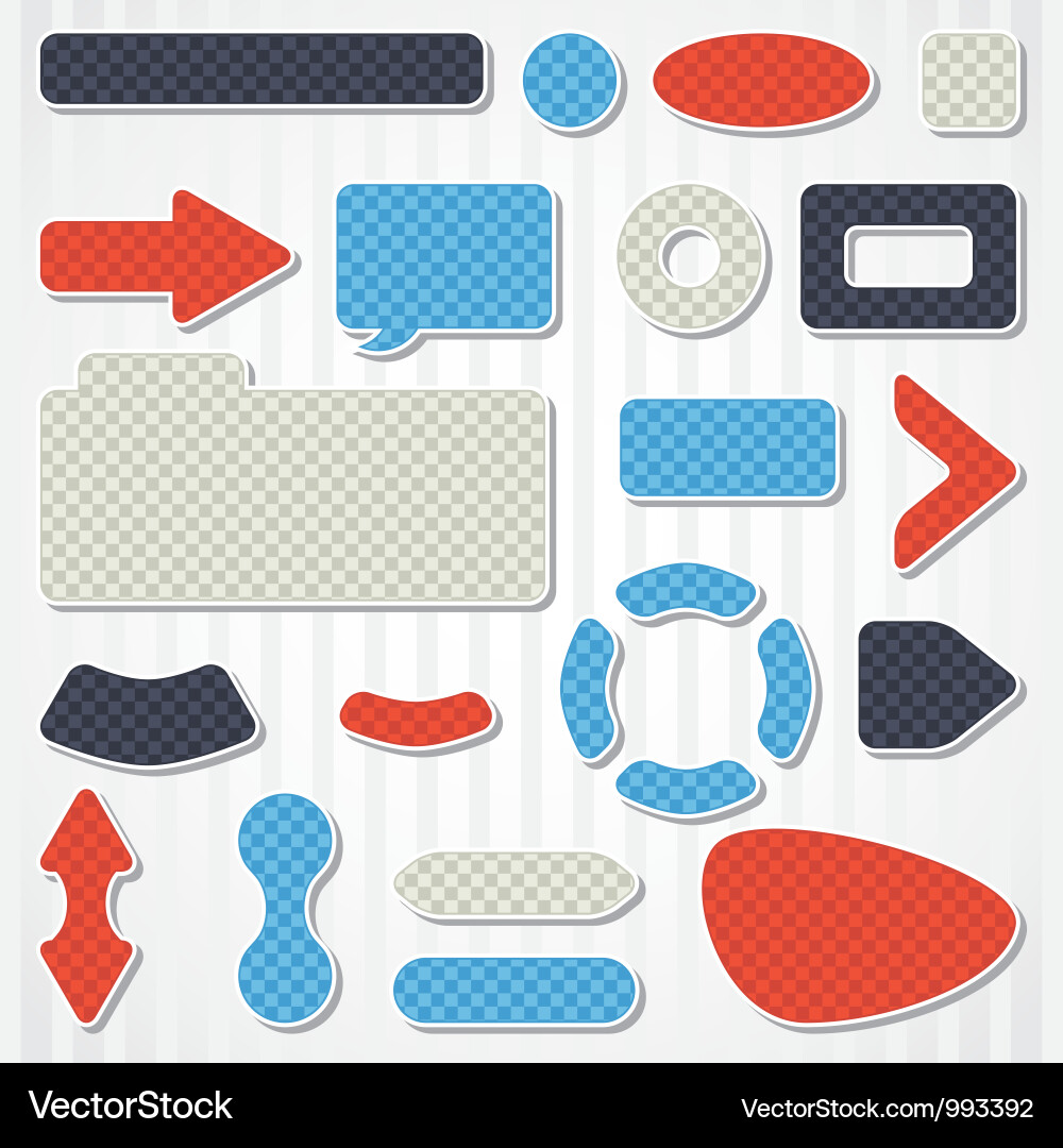 Set of icons buttons and menus for websites vector image