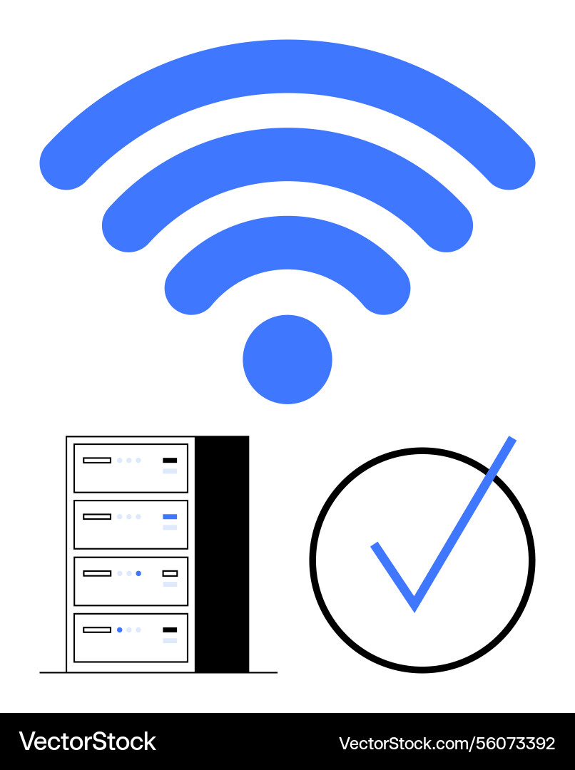 Wireless connectivity with server integration Wireless connectivity with server integration vector image