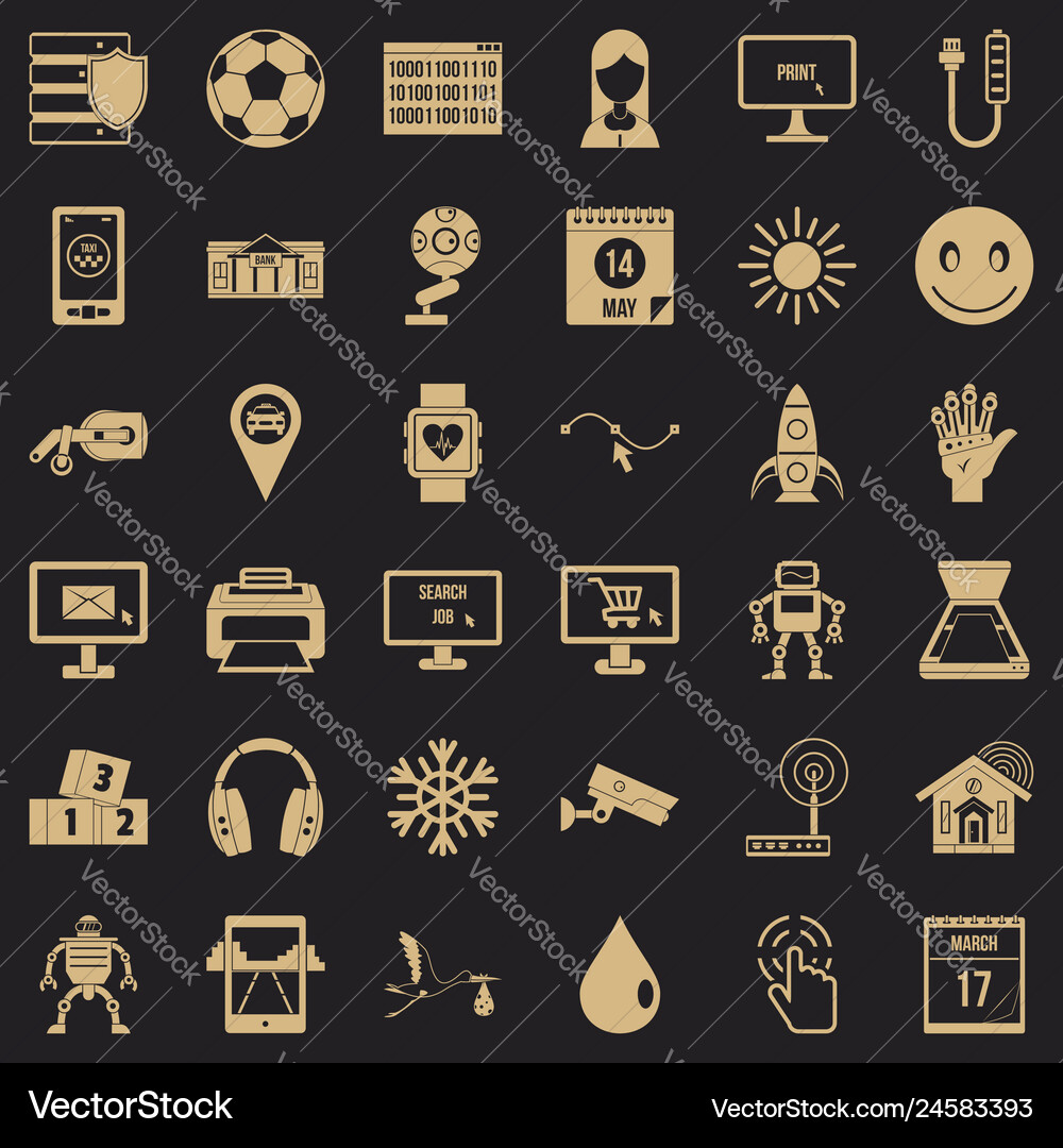 App for life icons set simple style App for life icons set simple style vector image