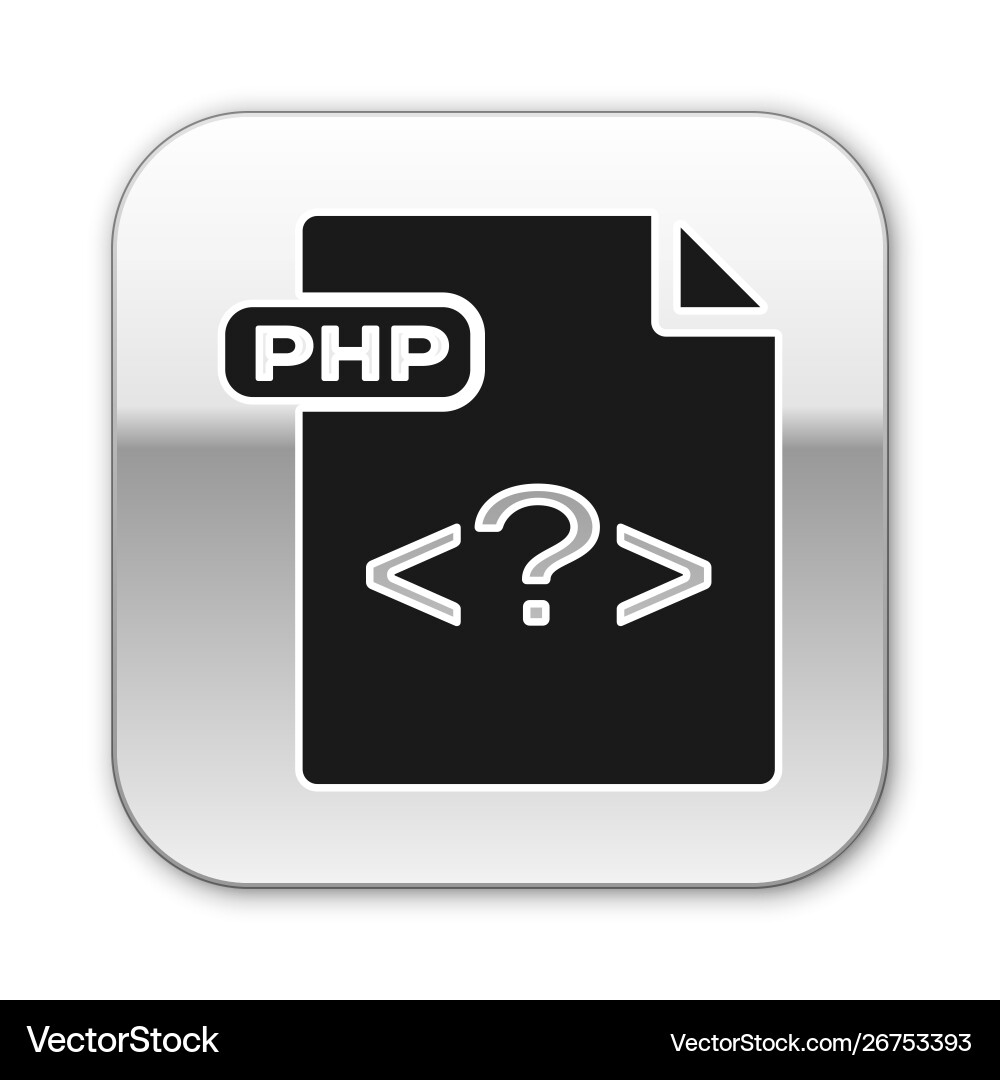 Black php file document download button icon Black php file document download button icon vector image