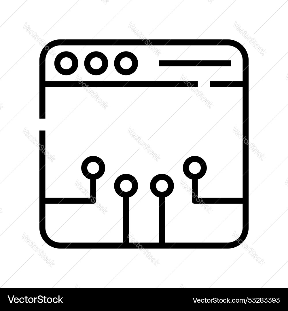 Browser icon outline style design isolated Vector Image