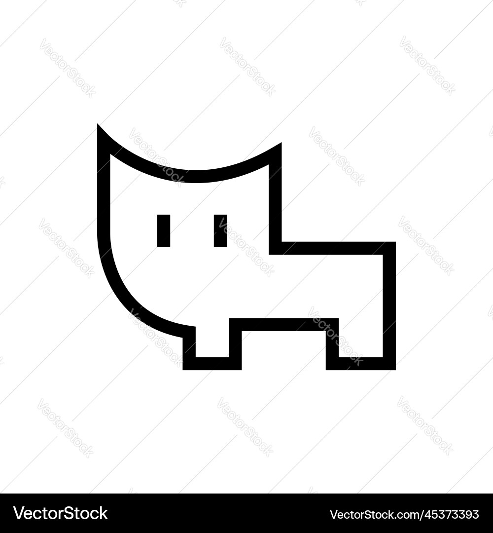 Cat icon in line art style for print and design Cat icon in line art style for print and design Vector Image