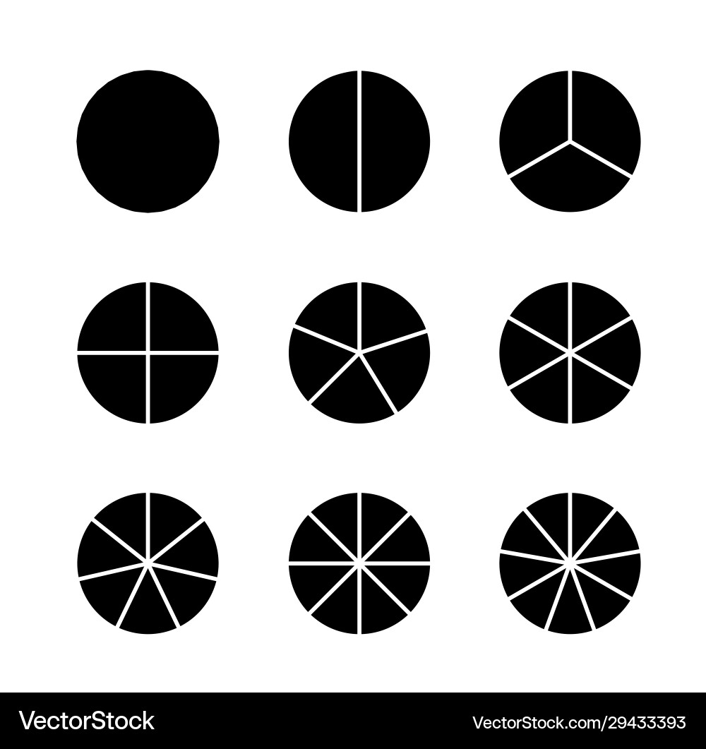 Circle Segment Icons Set vector image