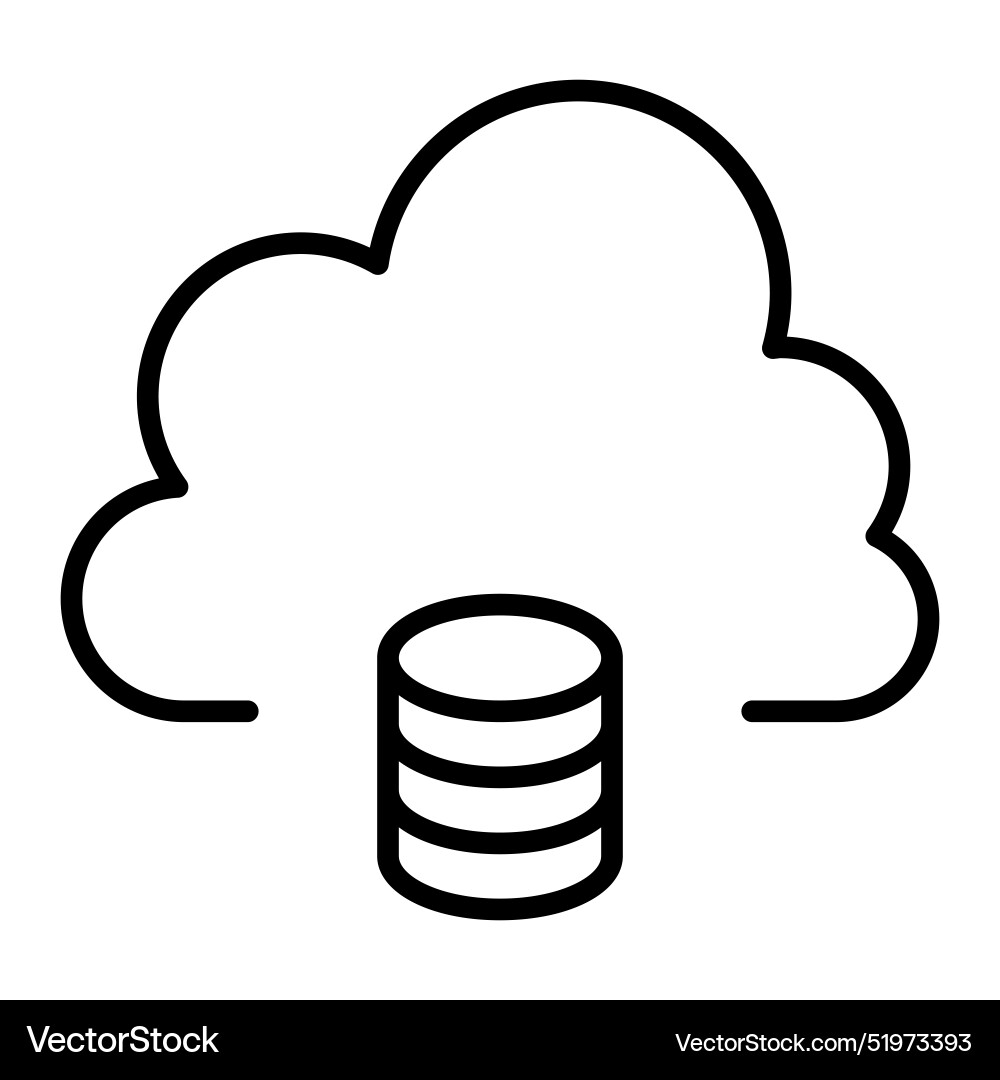 Cloud computing icon in thin line style graphic Vector Image