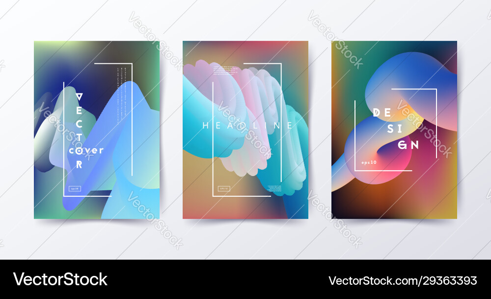 Colorful liquid covers abstract gradient shapes Colorful liquid covers abstract gradient shapes vector image