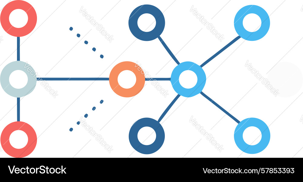 Decentralized network structure diagram design vector image