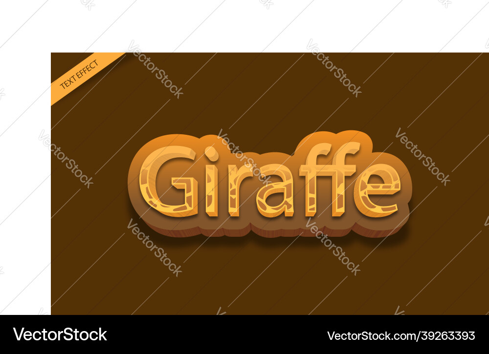 Giraffe skin color pattern text effect design Vector Image