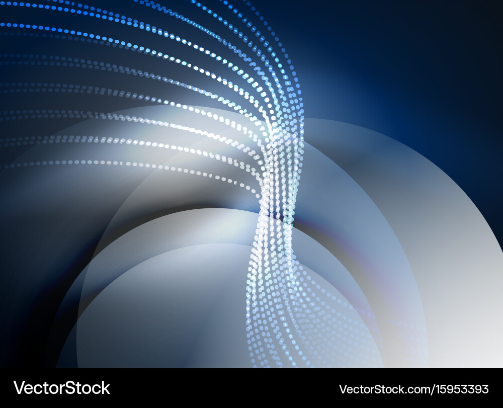 Glowing wave created with particles on dark color Vector Image
