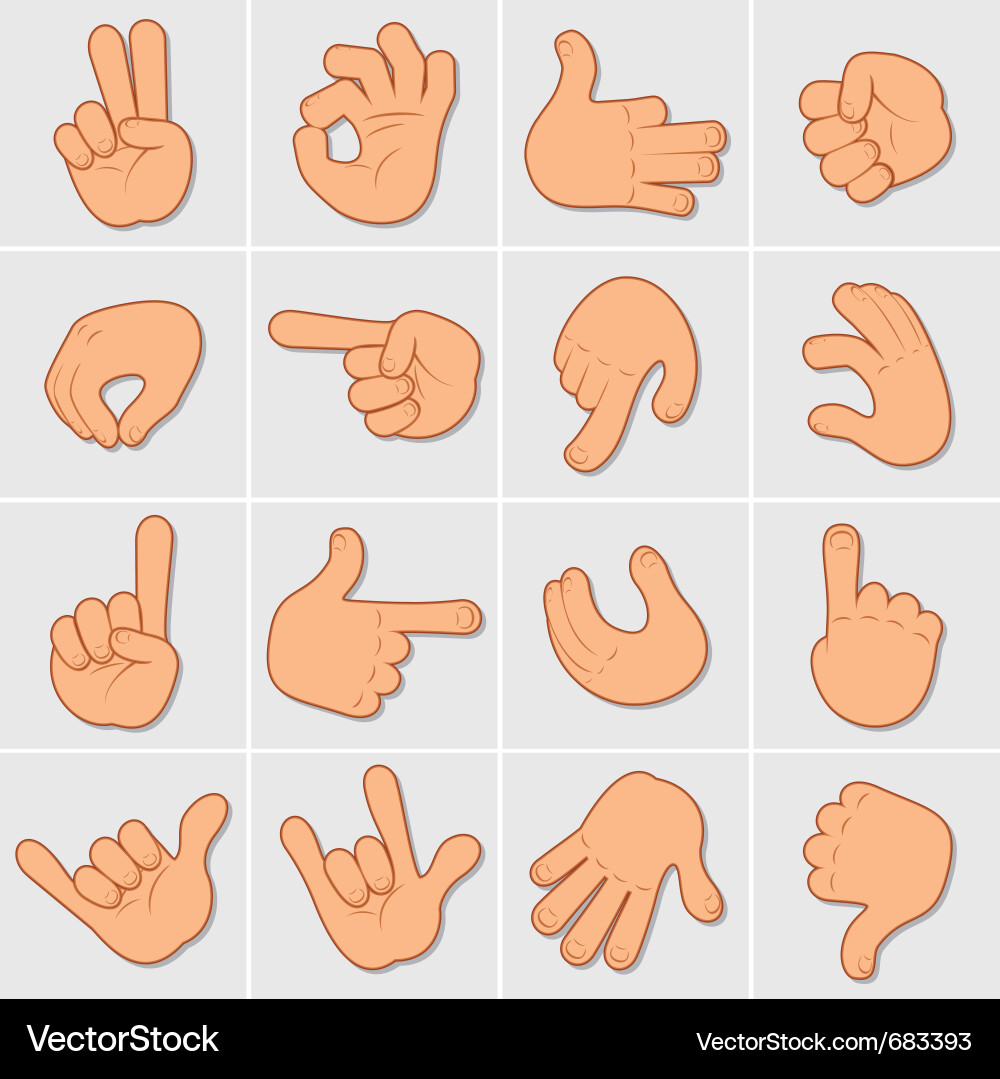 Handsignale Sammlung Vektorbild