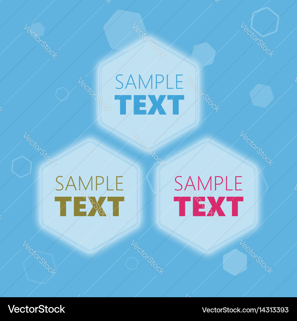 Hexagonal text frames vector image