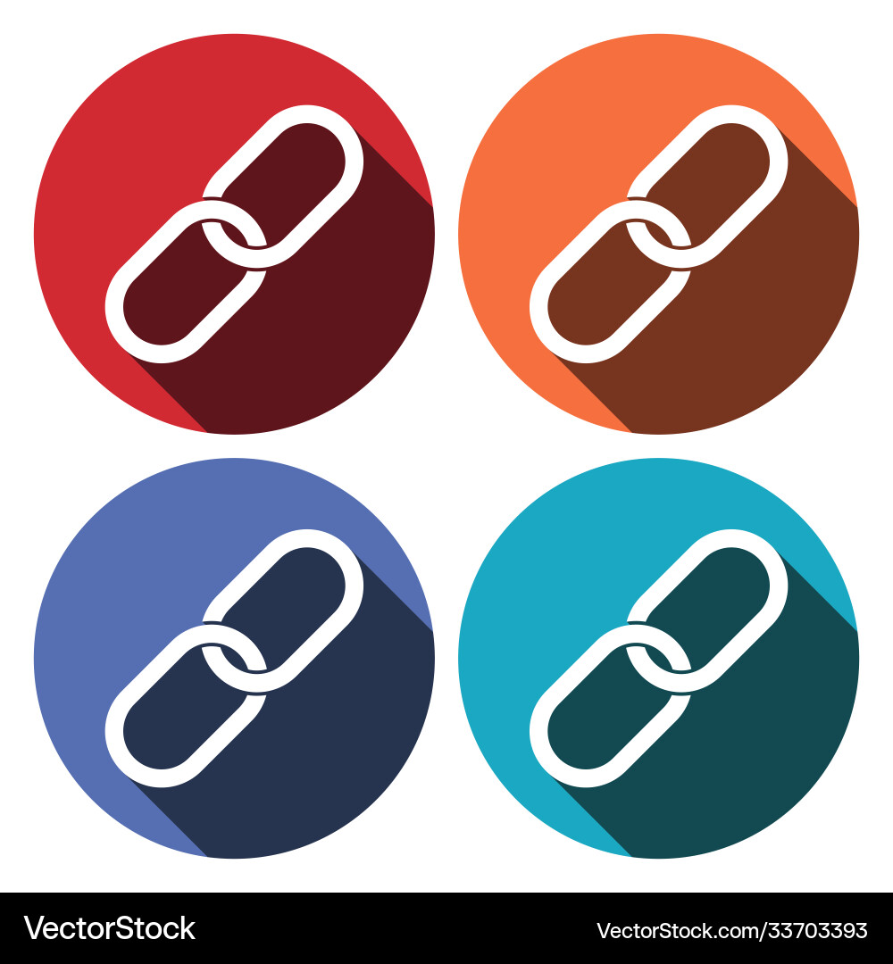 Linked in icon flat with long shadow eps10 vector image