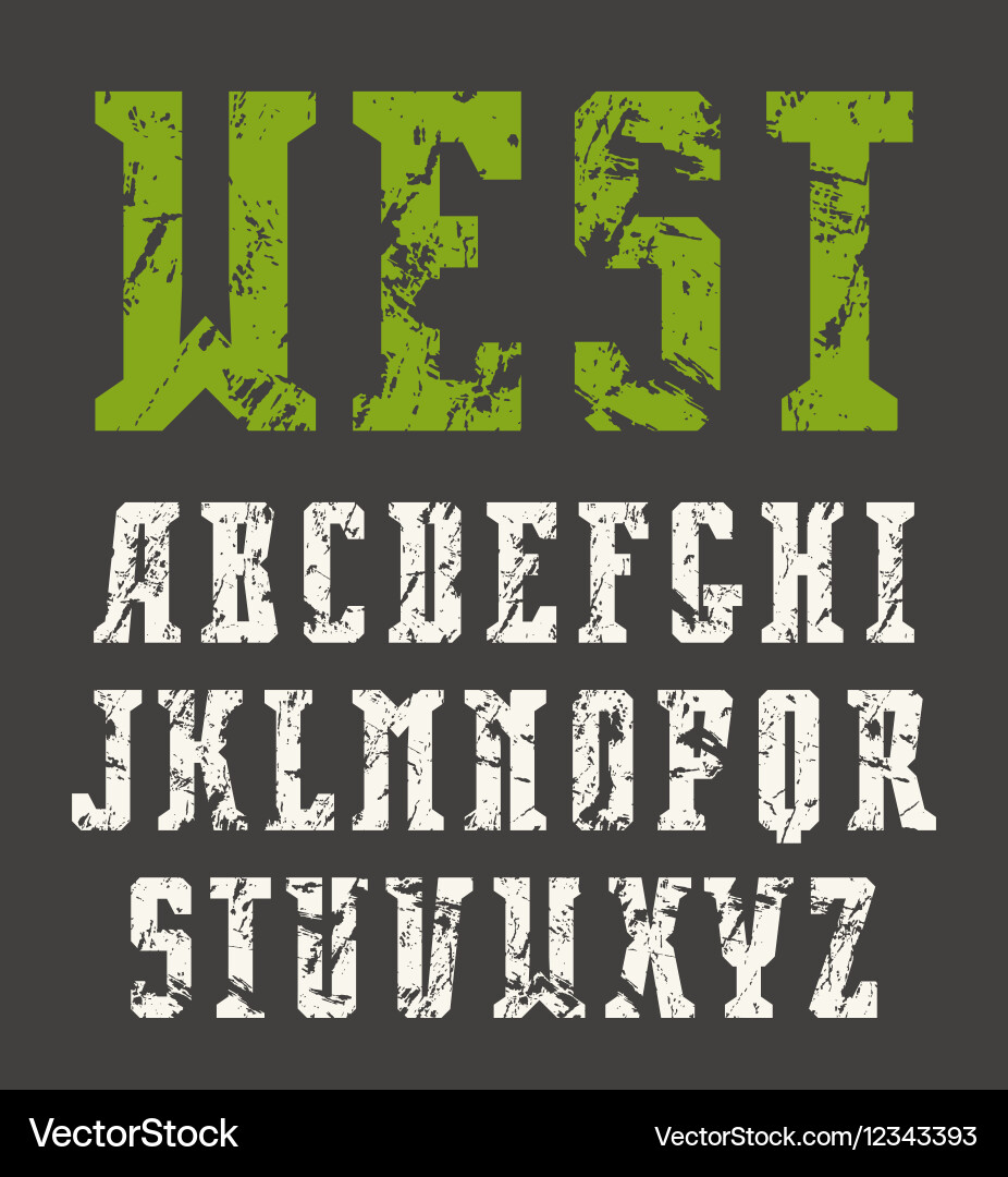 Narrow serif font in retro style Vector Image