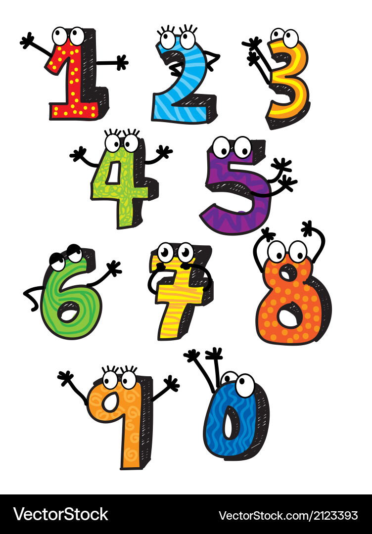 Numbers drawing over white background Vector Image