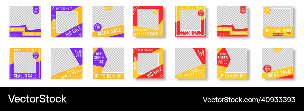 Post template for social media or web internet ads Post template for social media or web internet ads vector image