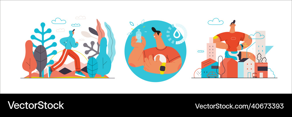Runners - a set of running Vector Image