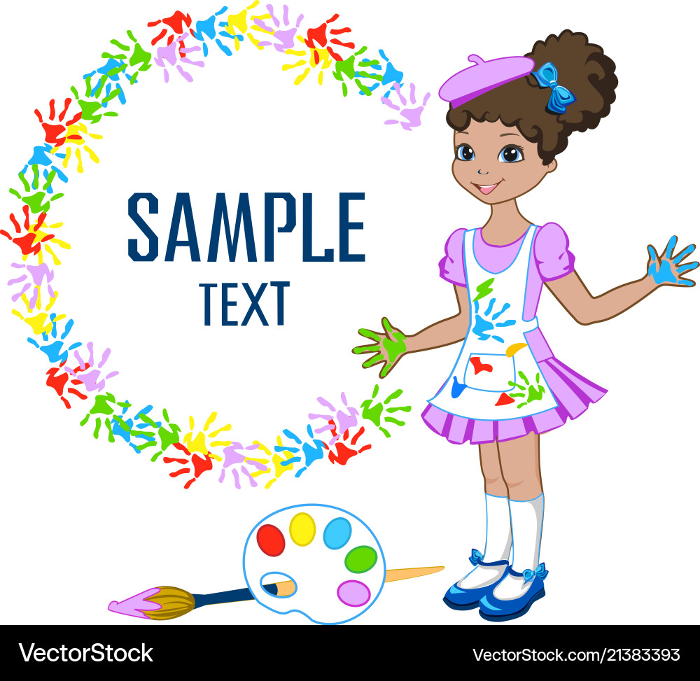 School background with little girl Vector Image