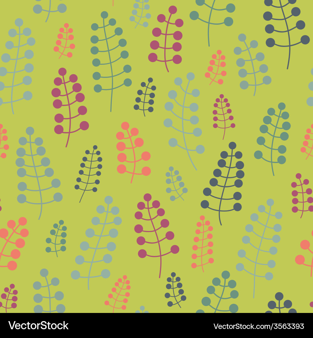 Seamless pattern with twigs and berries vector image