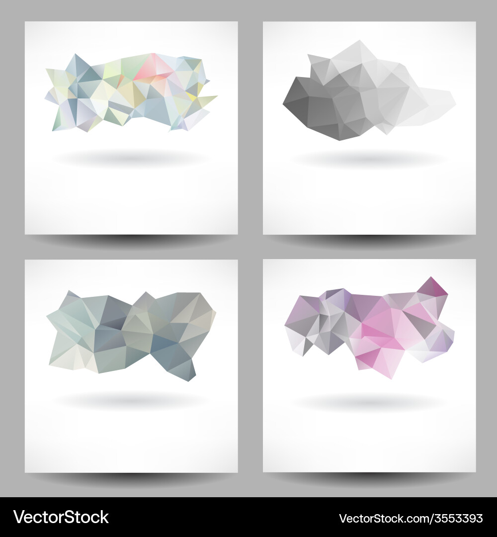 Set of backgrounds with abstract triangles vector image