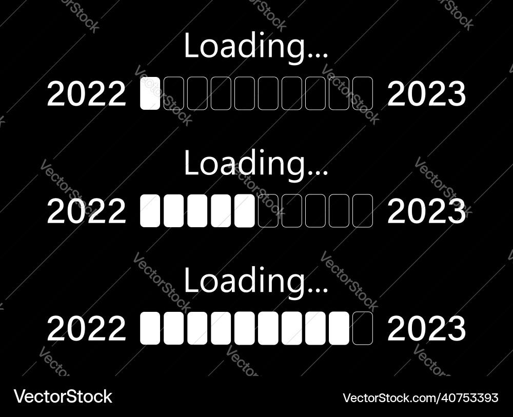 Set of happy new year bar showing loading from Set of happy new year bar showing loading from vector image