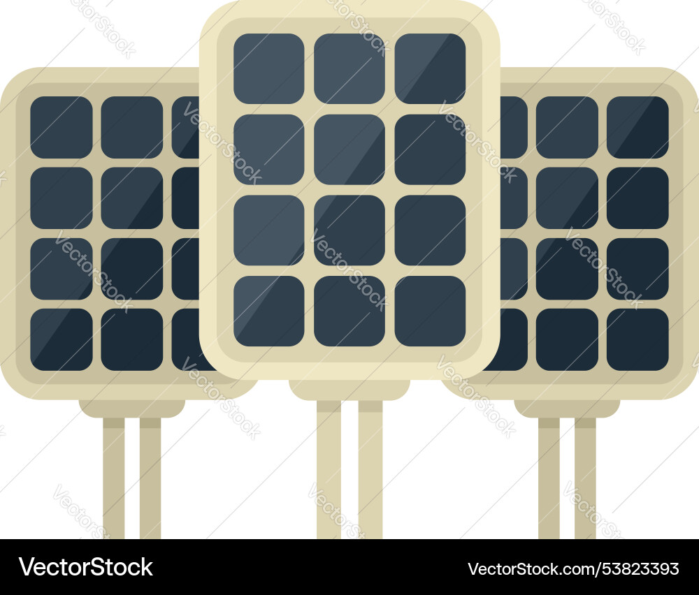 Solar panels array generating clean energy from Vector Image