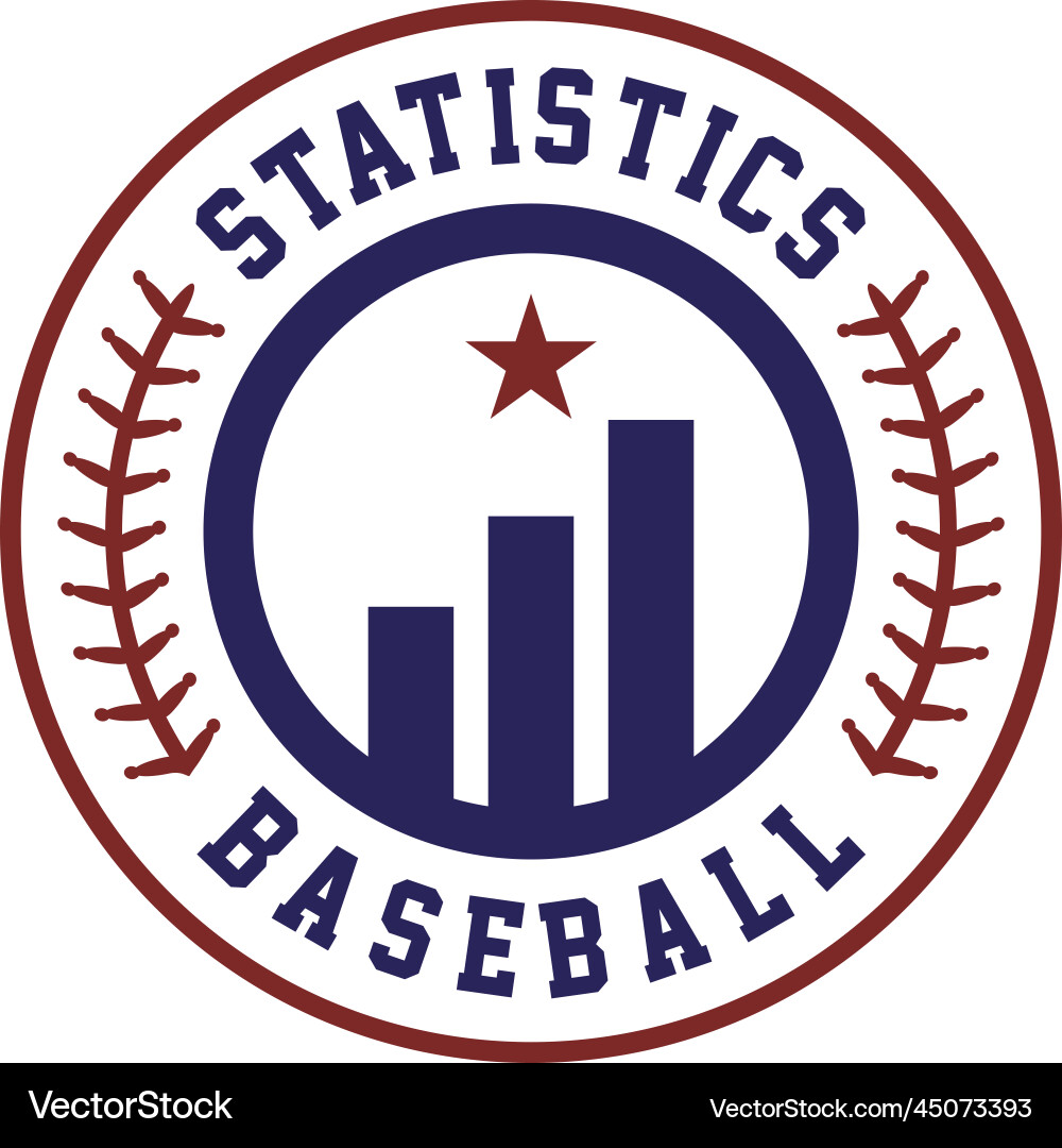 Statistics baseball team manager logo design Vector Image