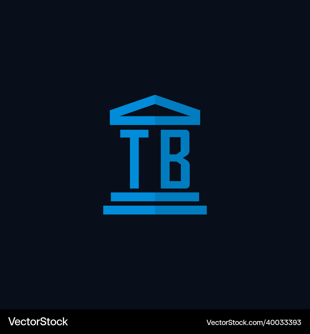 Tb initial logo monogram with simple courthouse Vector Image