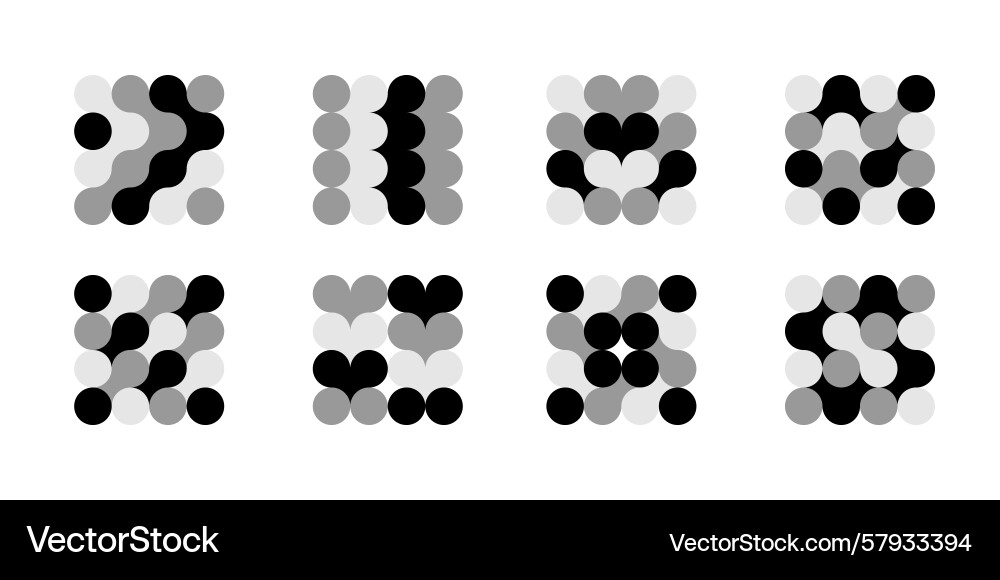 Abstract connected circles and dots icon Abstract connected circles and dots icon Vector Image