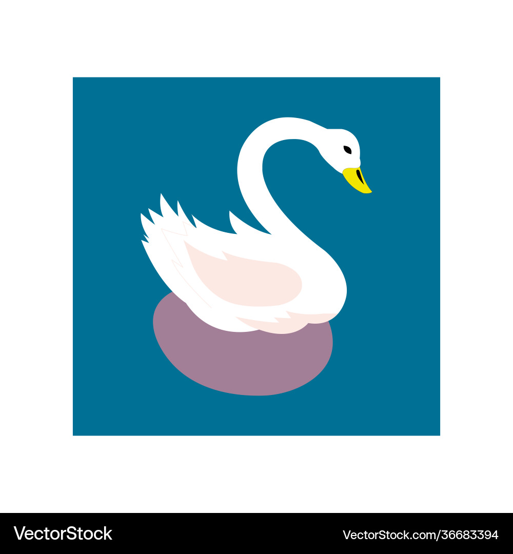 Beautiful swan on clean white Beautiful swan on clean white vector image