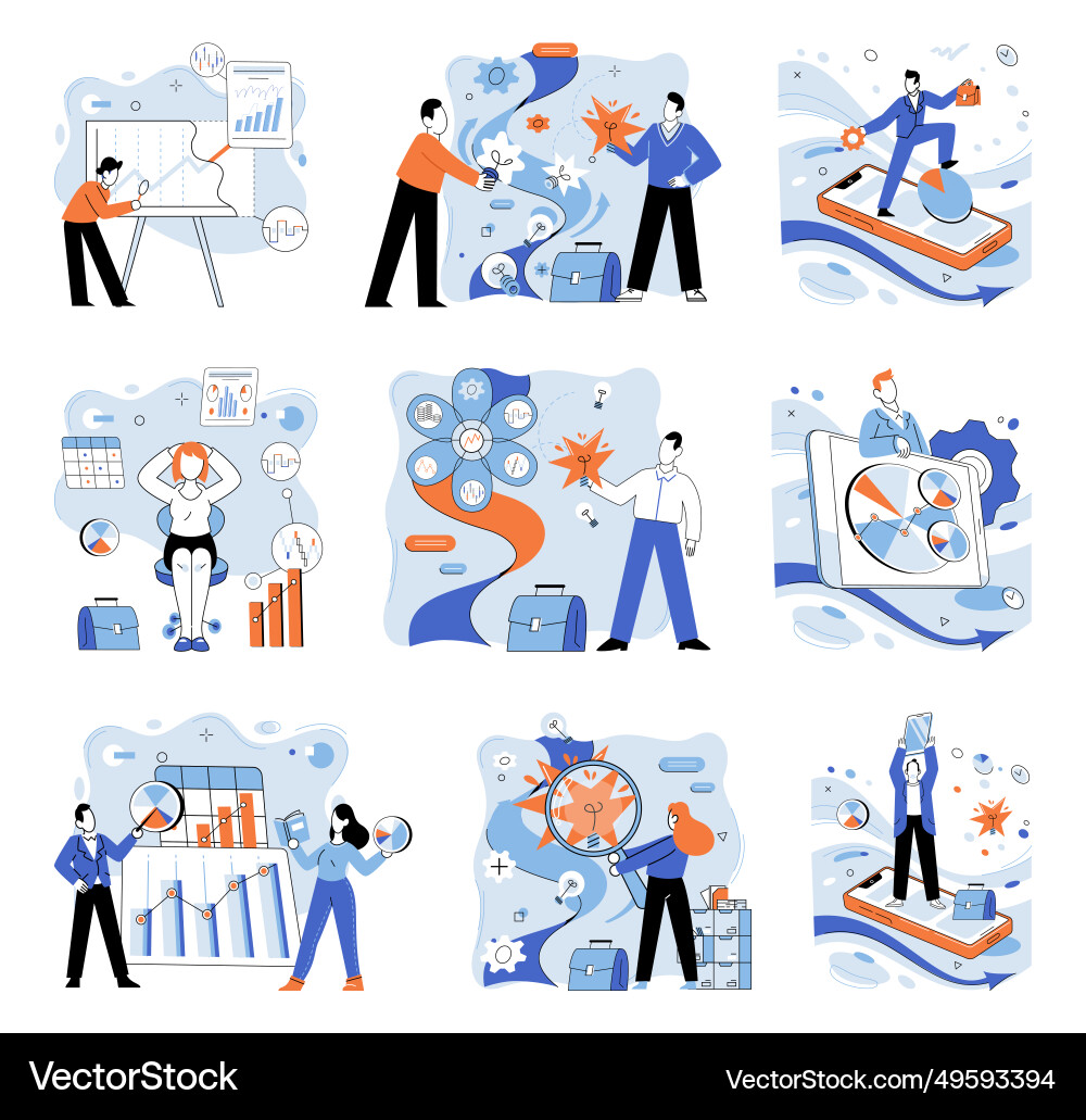 Business automation workflow management Business automation workflow management vector image