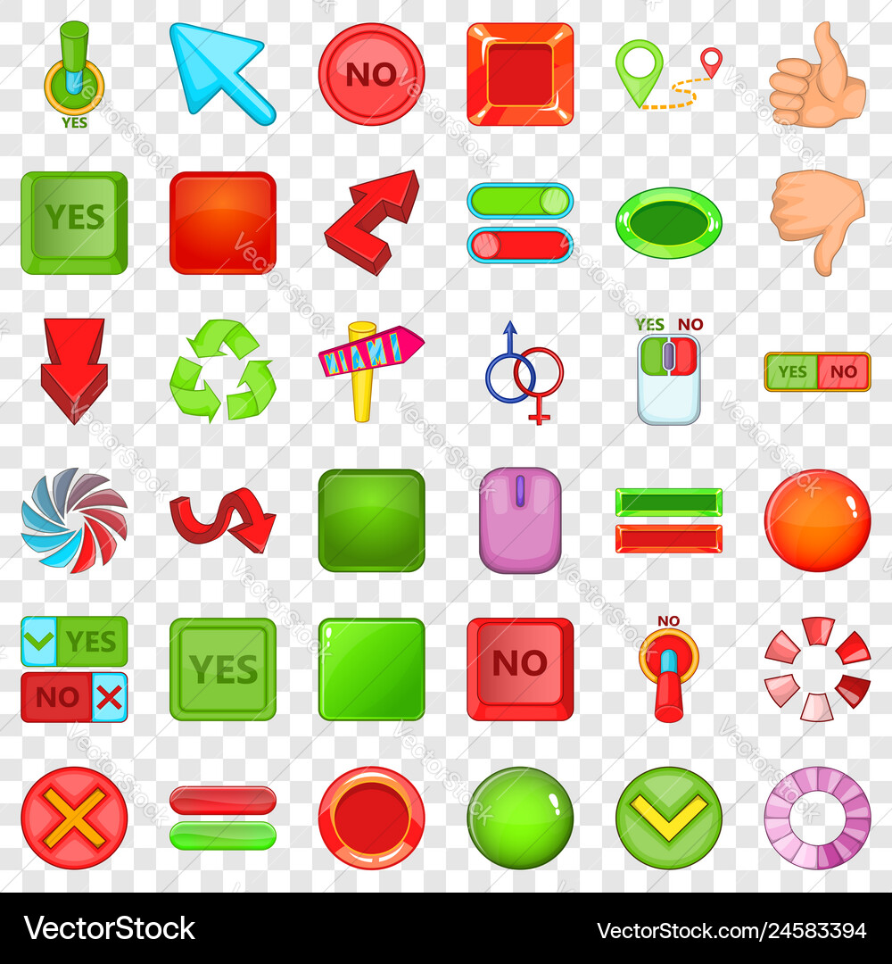 Computer click icons set cartoon style vector image