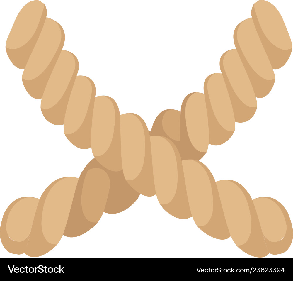 Crossed jute or hemp twisted cord string rope Vector Image