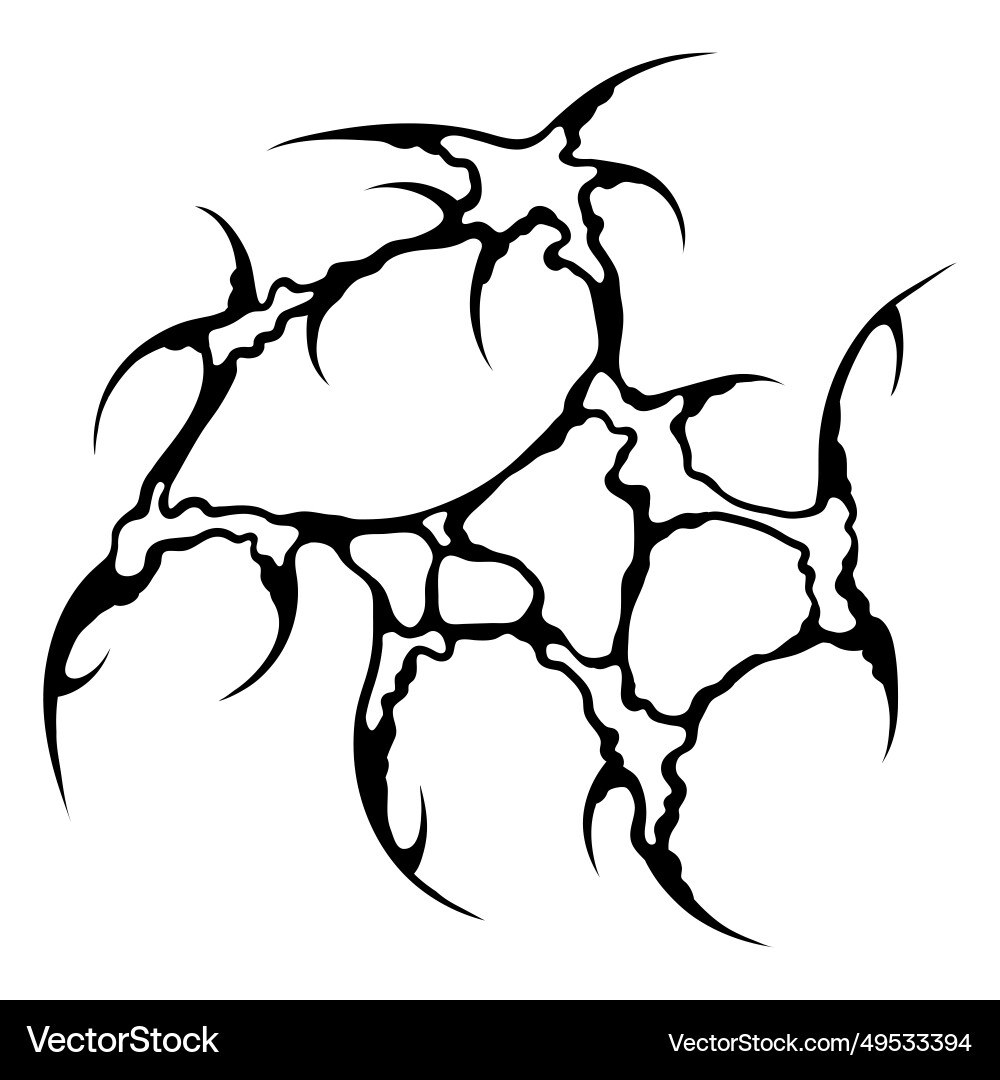 Cyber sigilism wing neo tribal gothic style Cyber sigilism wing neo tribal gothic style Vector Image
