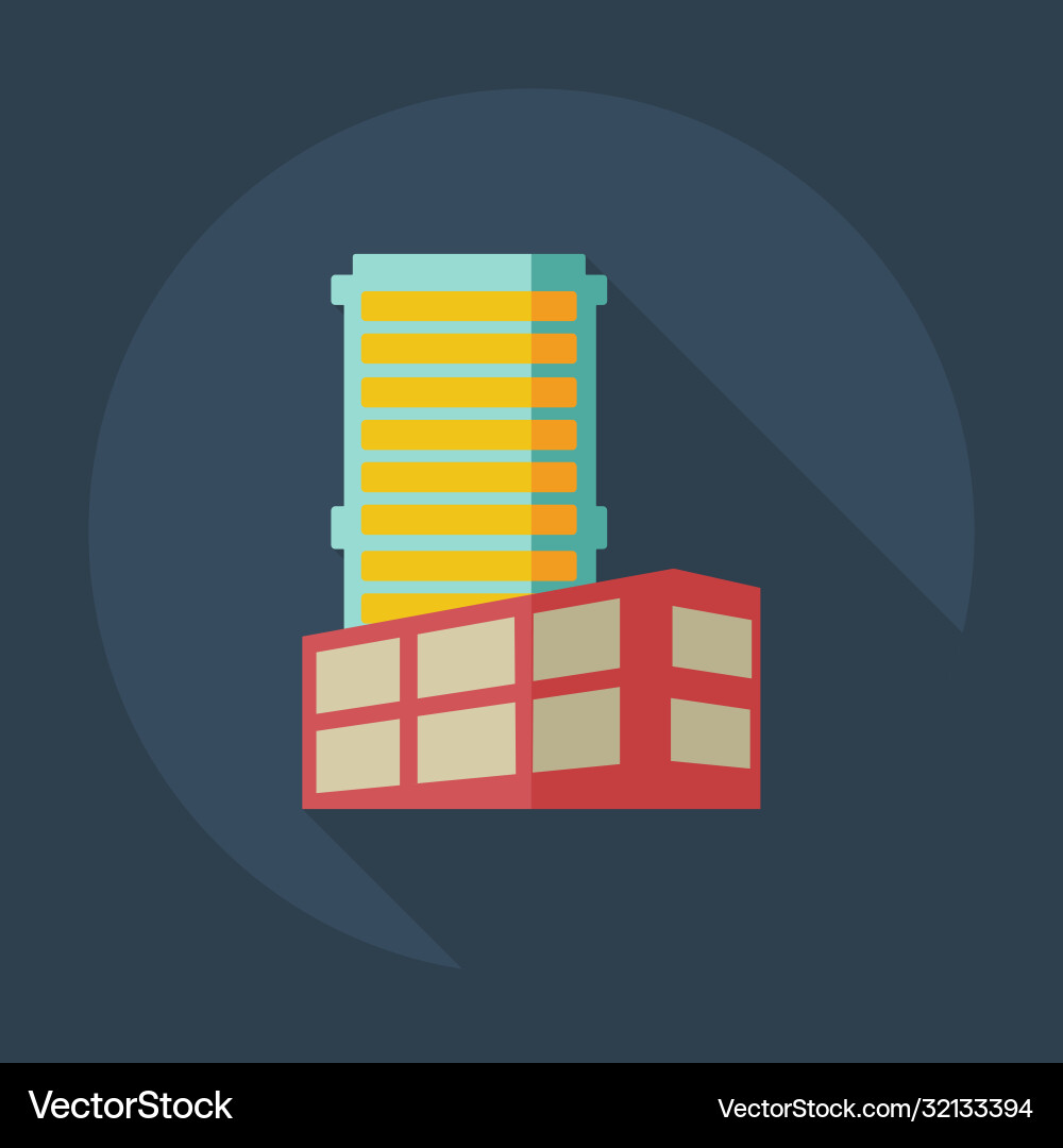 Flat modern design with shadow icons building vector image