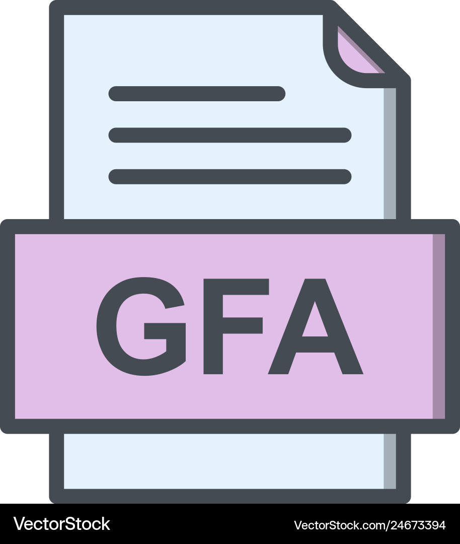 Gfa file document icon Vector Image