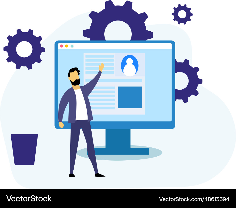 Image of software developer Vector Image