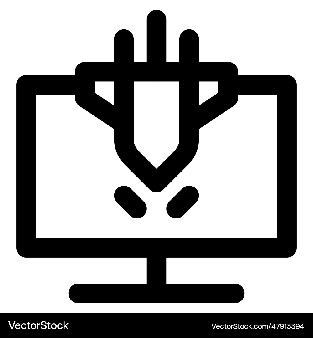 Malicious attack on computer to damage data Vector Image