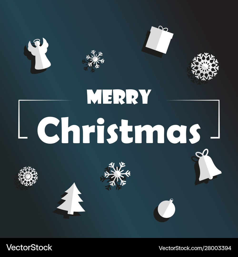 Merry christmas background with objects in paper Vector Image