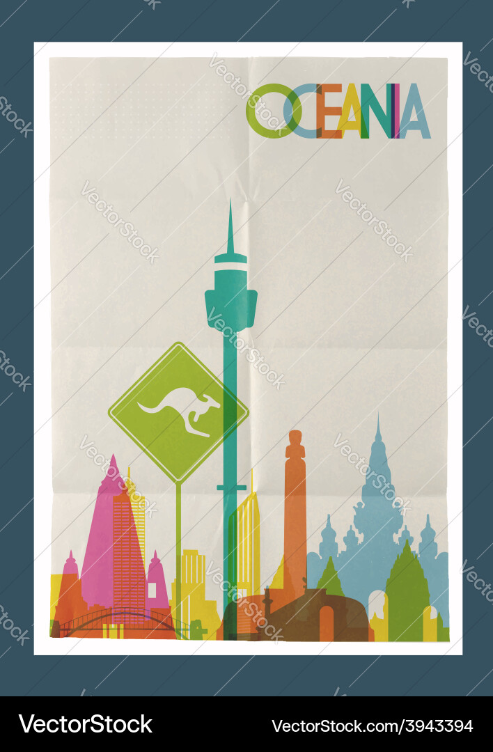 Oceania City Skyline Poster vektorbild